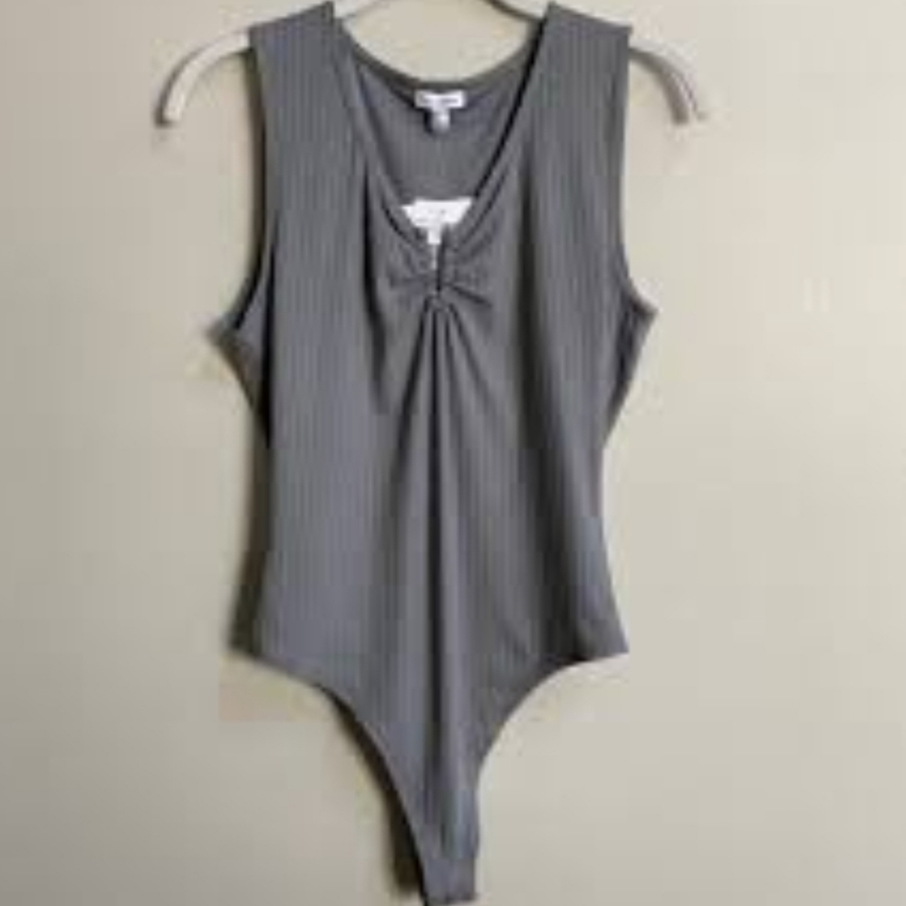 LOVE, FIRE RIBBED THONG BACK BODY SUIT.     NWT.             MEDIUM